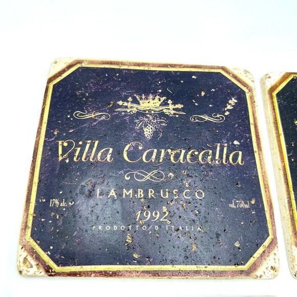 Four Decorative Square Wine Themed Rustic Wall Art Pieces Kitchen Room Decor - Picture 3 of 9